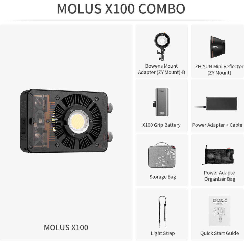 Zhiyun molus x100 LEDライト コンボセット 訳あり ZHIYUNが Zhiyun molus x100 LEDライト コンボセット 訳あり ZHIYUNが